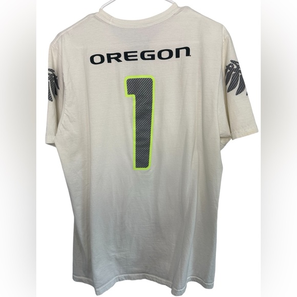 Nike LARGE Vintage University of Oregon Ducks #1 in the Country White #1 Tee - Picture 4 of 7